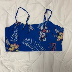 Blue floral crop top